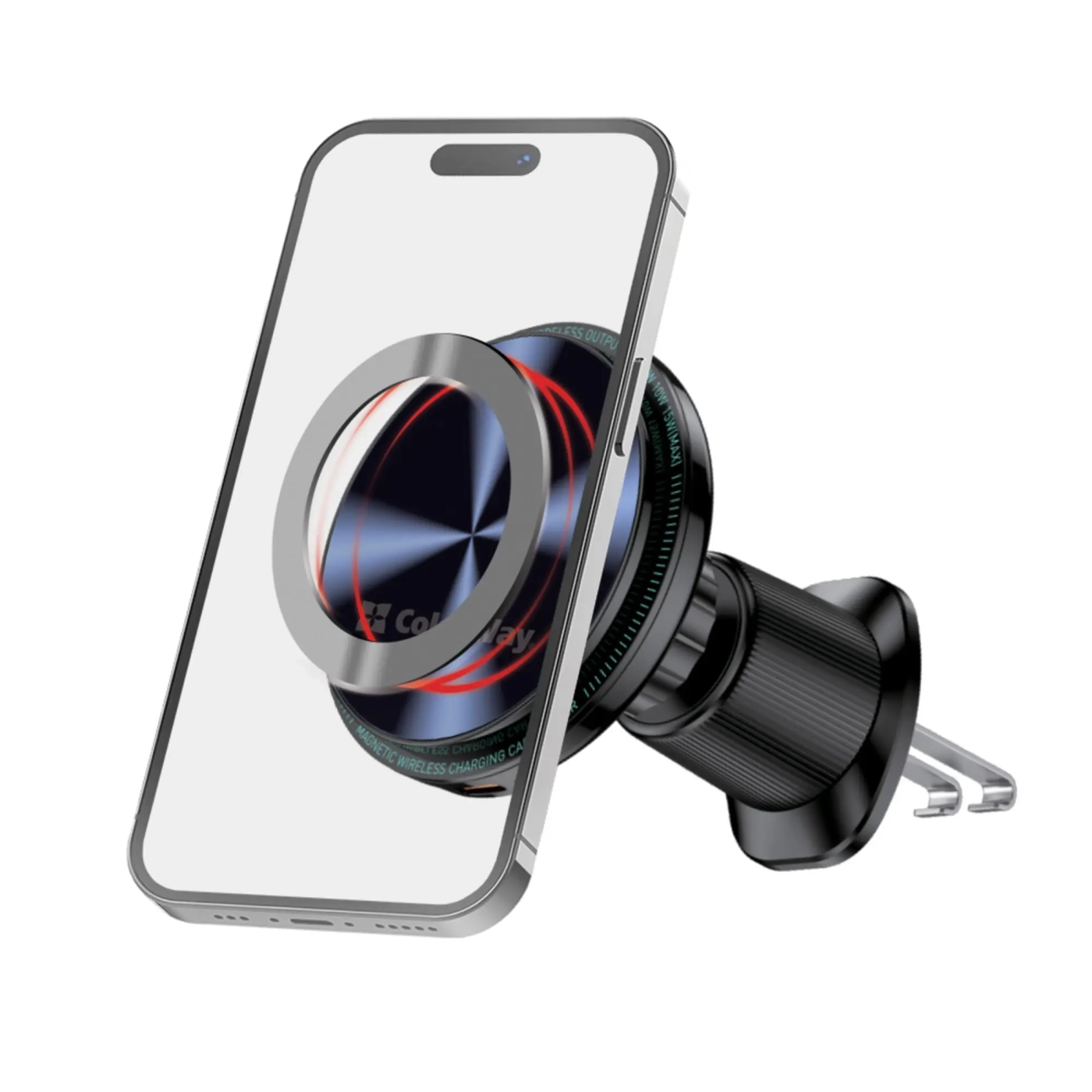Купити Автомобильное зарядное устройство ColorWay MagSafe 360° Air Vent-2 15W Black (CW-CHMW042Q-BK) - фото 2