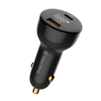 Купити Автомобильное зарядное устройство ColorWay USB-C+USB 100W Black (CW-CHA044PD-BK) - фото 1
