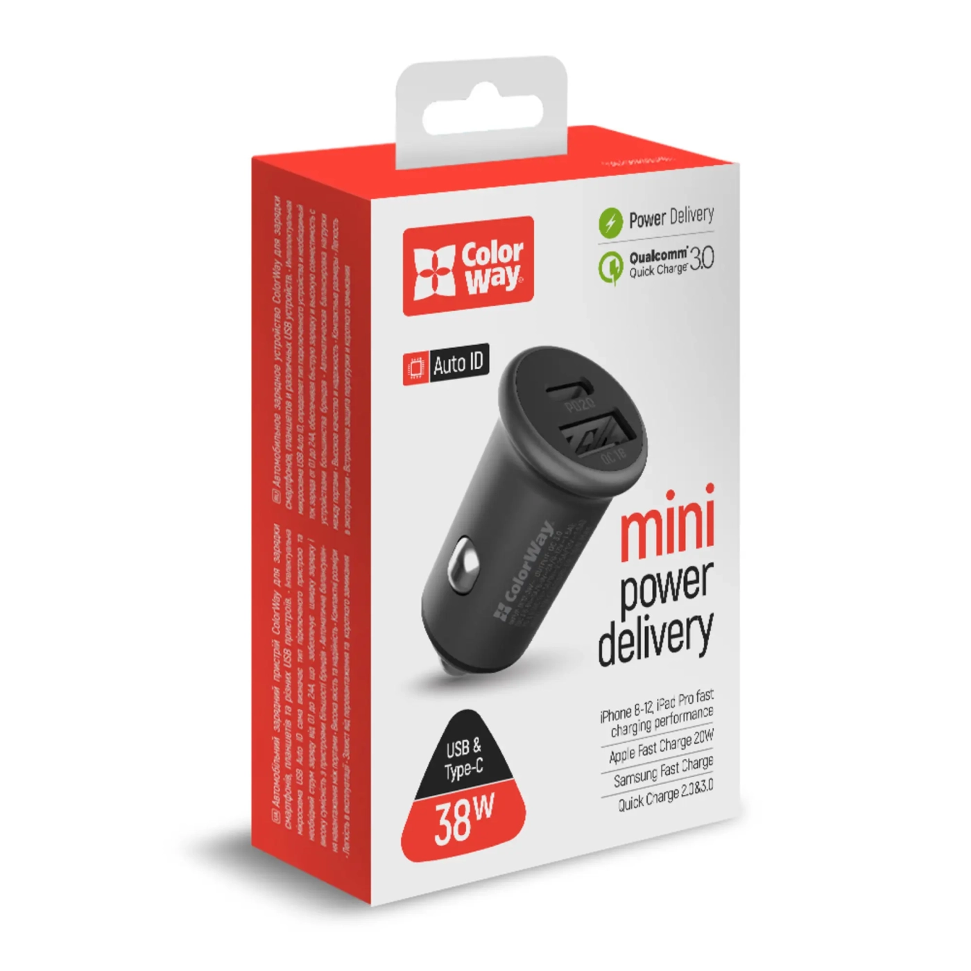 Купити Автомобильное зарядное устройство ColorWay USB-C+USB 38W Gray (CW-CHA029PD-GR) - фото 4