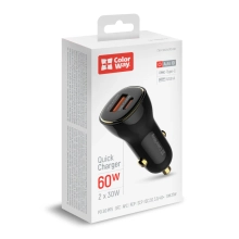 Купити Автомобильное зарядное устройство ColorWay USB-C+USB 60W Black (CW-CHA046PD-BK) - фото 4