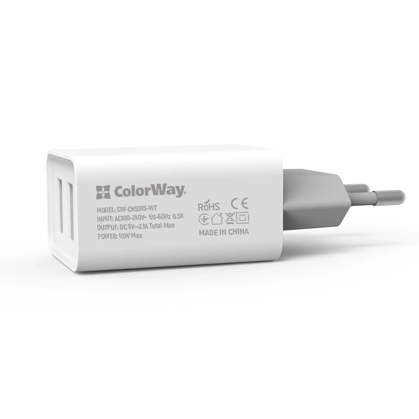 Купить Зарядное устройство ColorWay 2USB 10W 2.1A White (CW-CHS015-WT) - фото 3