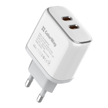 Купить Зарядное устройство ColorWay 2USB-C 40W 3A White (CW-CHS048PD-WT) - фото 1