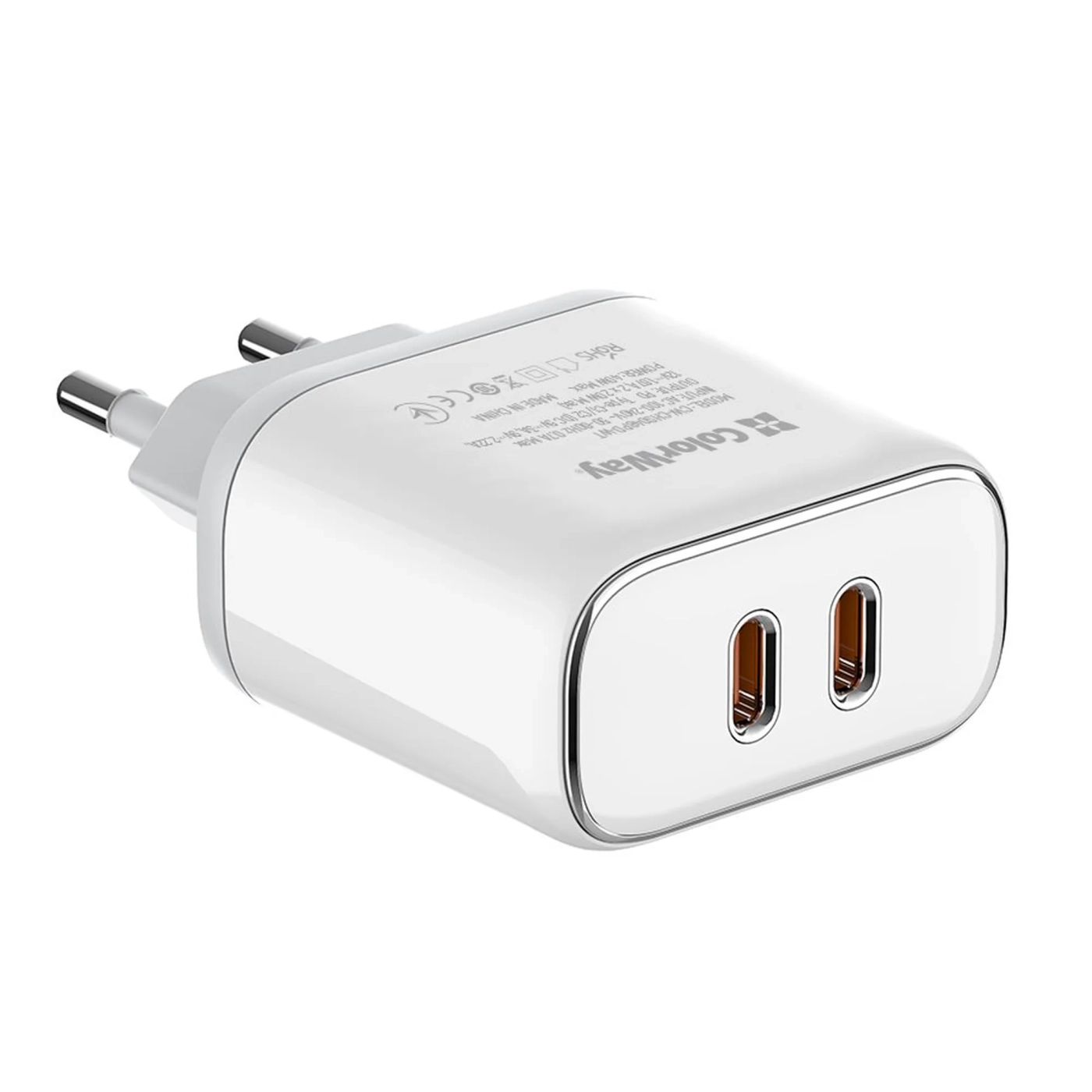 Купить Зарядное устройство ColorWay 2USB-C 40W 3A White (CW-CHS048PD-WT) - фото 2