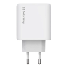 Купить Зарядное устройство ColorWay 2USB-C 50W GaN Mini White (CW-CHS050PD-WT) - фото 4