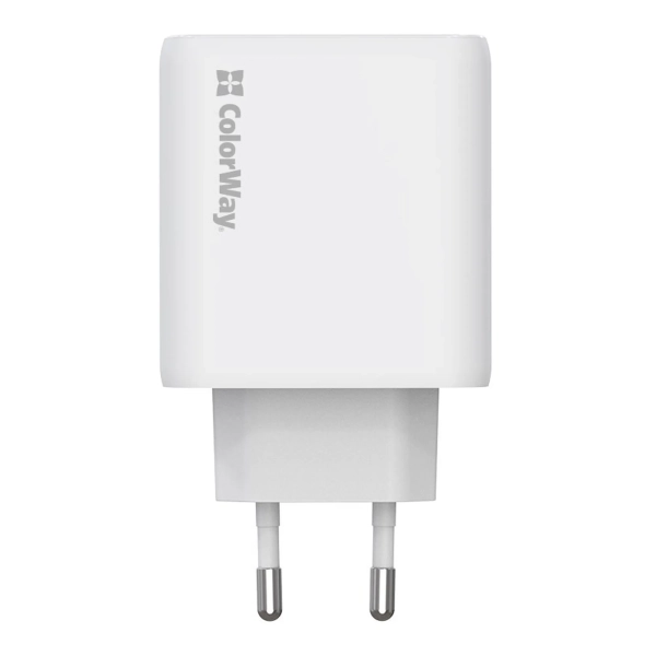 Купить Зарядное устройство ColorWay 2USB-C 50W GaN Mini White (CW-CHS050PD-WT) - фото 4