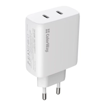 Купить Зарядное устройство ColorWay 2USB-C 50W GaN Mini White (CW-CHS050PD-WT) - фото 5