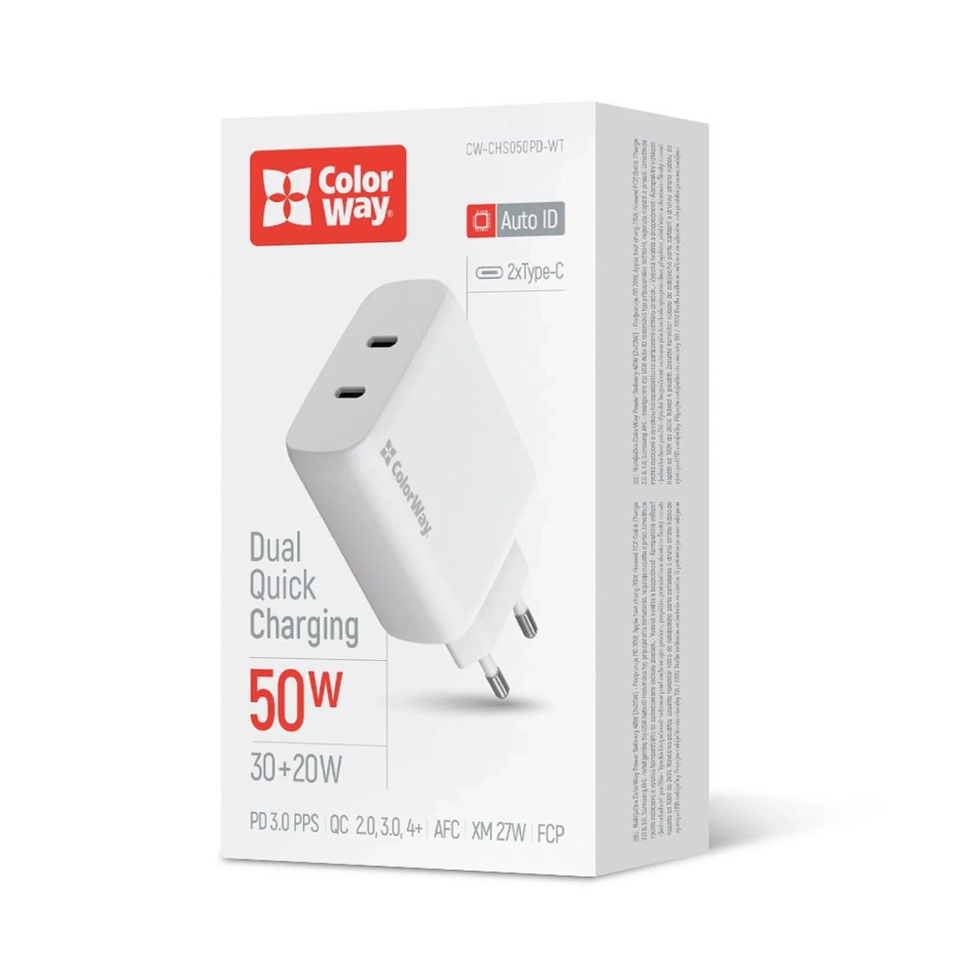 Купить Зарядное устройство ColorWay 2USB-C 50W GaN Mini White (CW-CHS050PD-WT) - фото 14