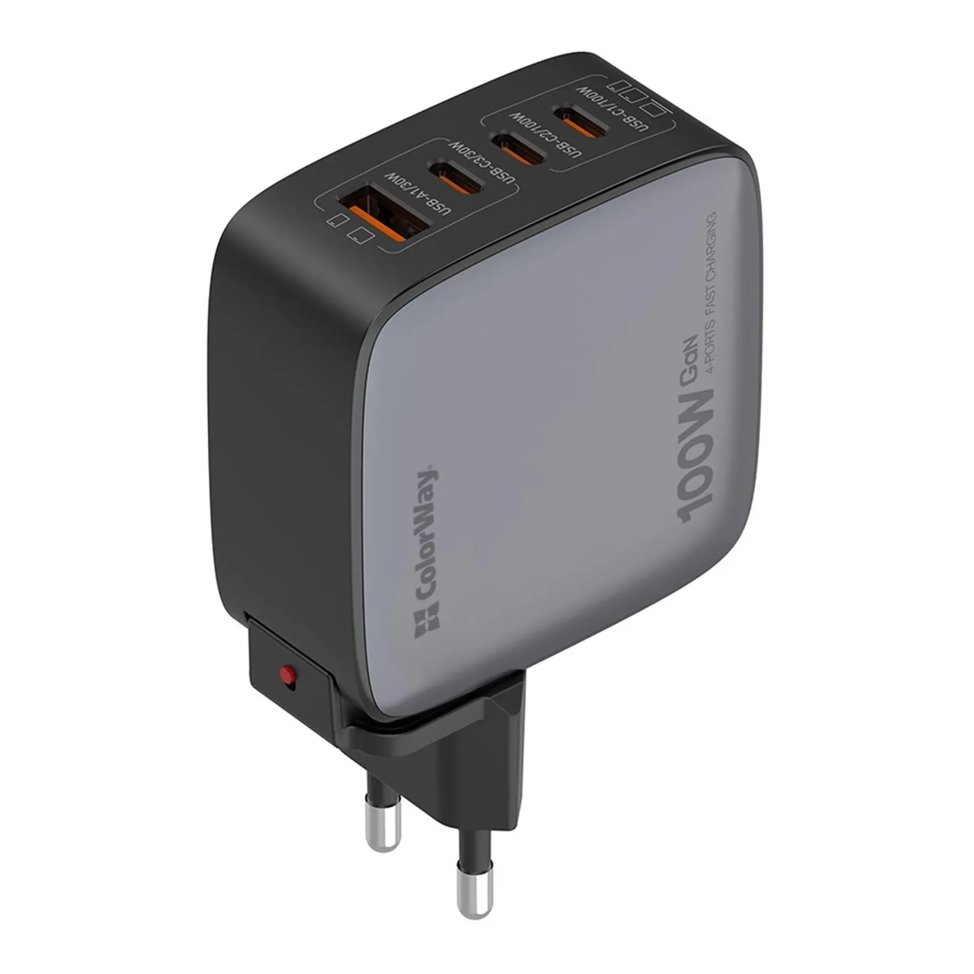 Купить Зарядное устройство ColorWay 3USB-C+USB 100W GaN Black (CW-CHS047PD-BK) - фото 5