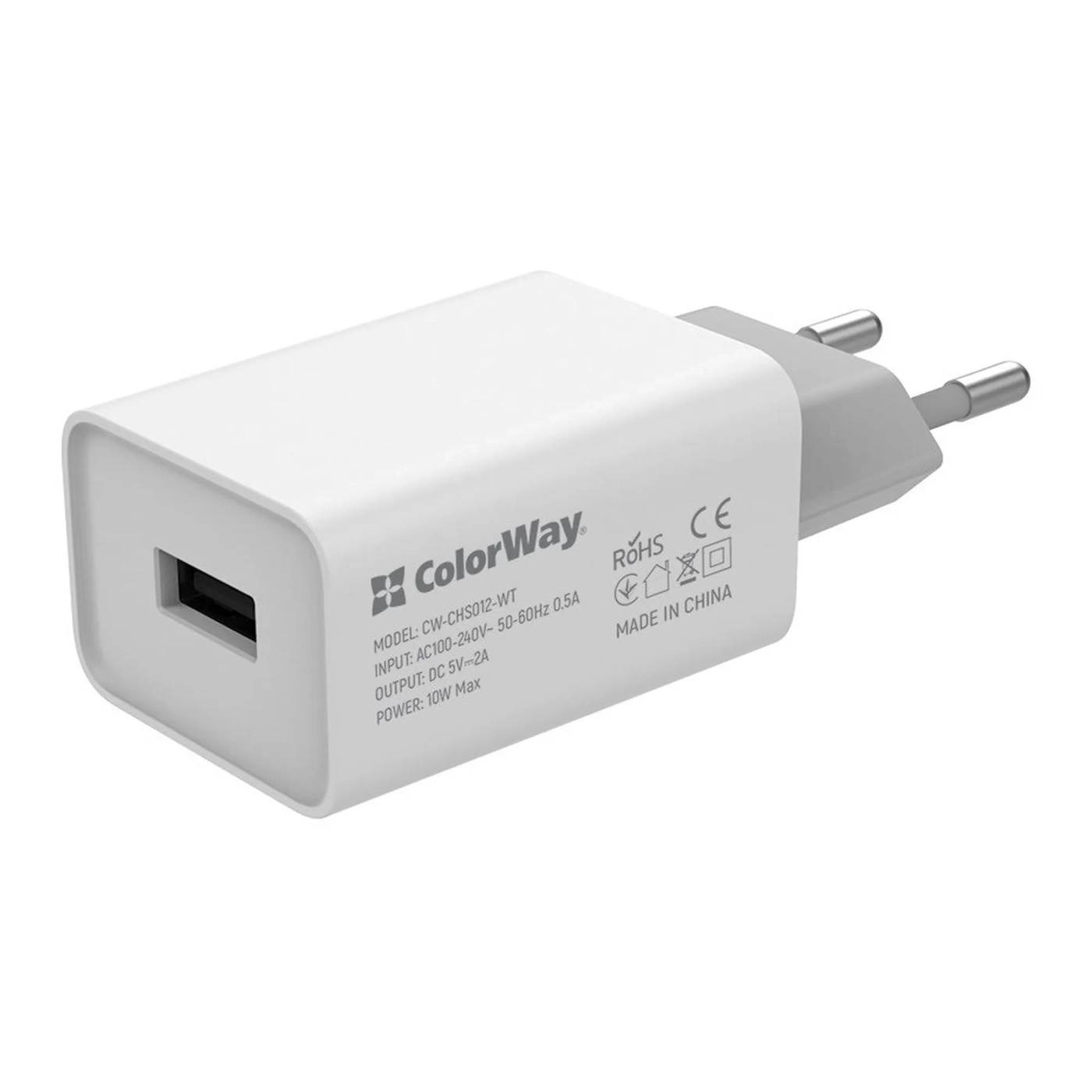 Купить Зарядное устройство ColorWay USB 10W 2A White (CW-CHS012-WT) - фото 1