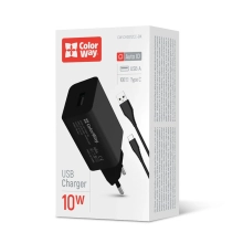 Купить Зарядное устройство ColorWay USB 10W 2A Black + кабель USB-C (CW-CHS012CC-BK) - фото 8