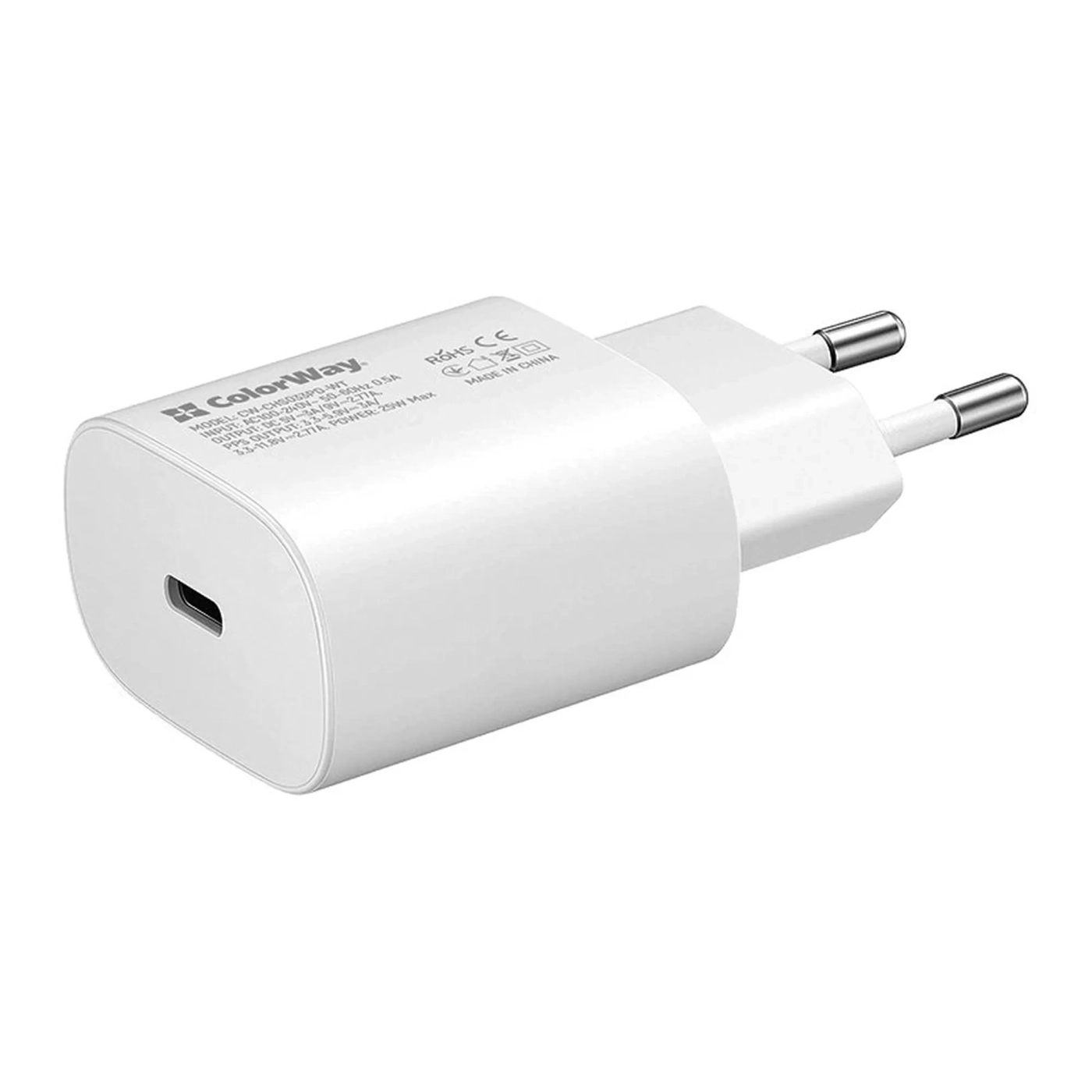 Купить Зарядное устройство ColorWay USB-C 25W 3A White (CW-CHS033PD-WT) - фото 1