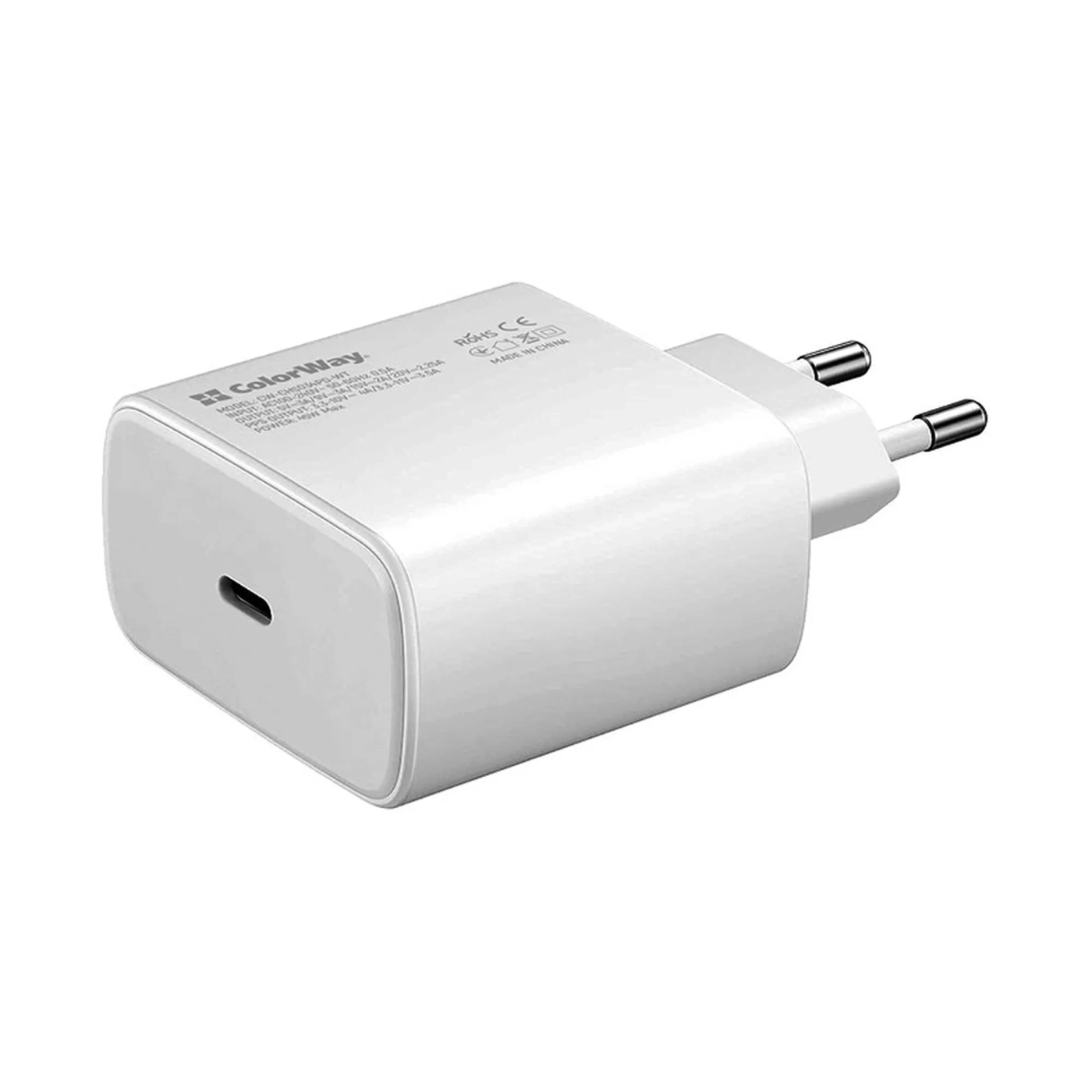 Купить Зарядное устройство ColorWay USB-C 45W 3A White (CW-CHS034PD-WT) - фото 1