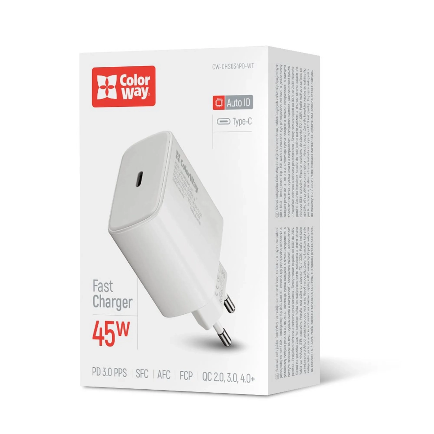 Купить Зарядное устройство ColorWay USB-C 45W 3A White (CW-CHS034PD-WT) - фото 6