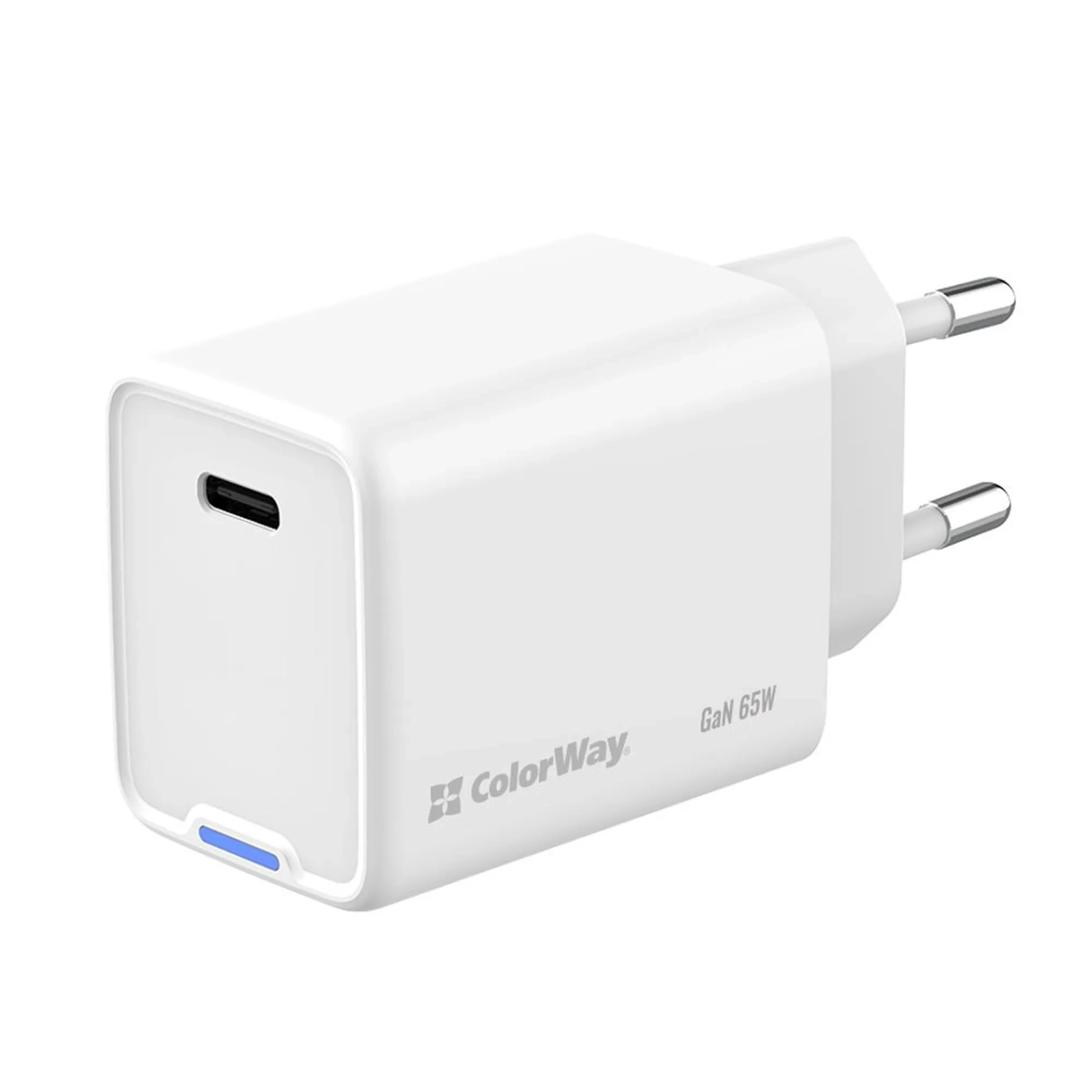 Купить Зарядное устройство ColorWay USB-C 65W GaN Mini White (CW-CHS049PD-WT) - фото 1