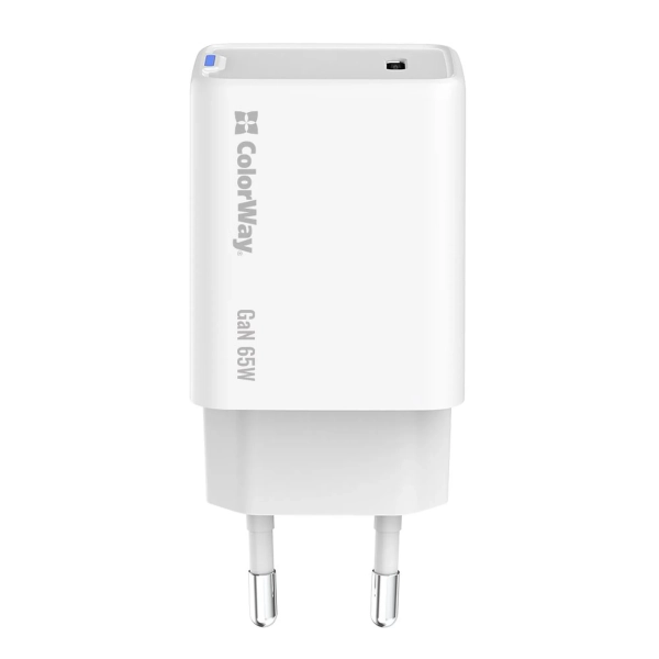 Купить Зарядное устройство ColorWay USB-C 65W GaN Mini White (CW-CHS049PD-WT) - фото 4