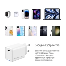 Купить Зарядное устройство ColorWay USB-C 65W GaN Mini White (CW-CHS049PD-WT) - фото 11