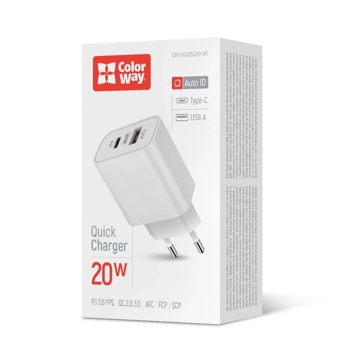Купить Зарядное устройство ColorWay USB-C+USB 20W 3A V2 White (CW-CHS025QPD-WT) - фото 7