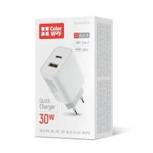 Купить Зарядное устройство ColorWay USB-C+USB 30W 3A White (CW-CHS037PD-WT) - фото 8