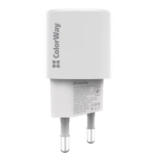 Купить Зарядное устройство ColorWay USB-C+USB 33W 3A GaN3 White (CW-CHS043PD-WT) - фото 3