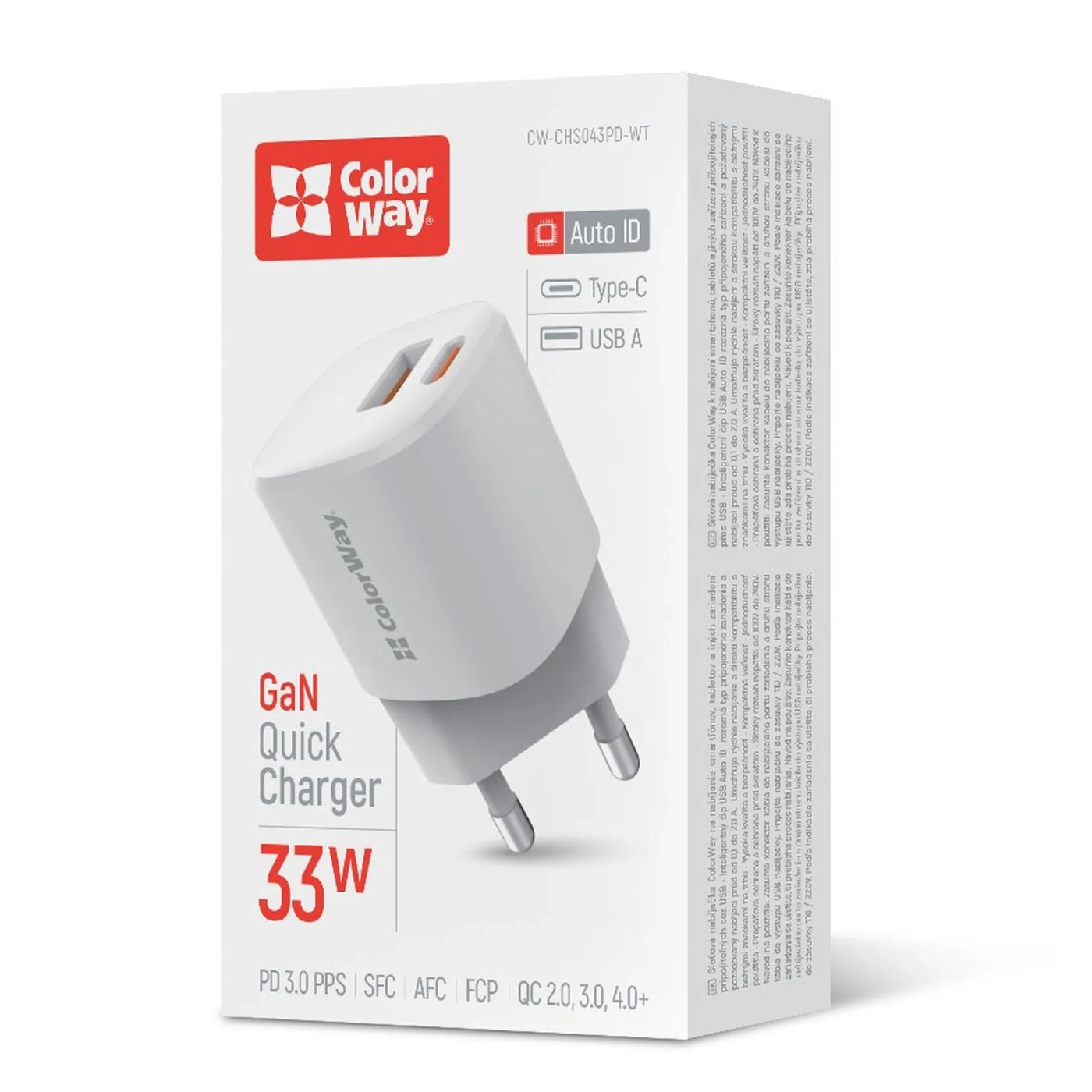 Купить Зарядное устройство ColorWay USB-C+USB 33W 3A GaN3 White (CW-CHS043PD-WT) - фото 5