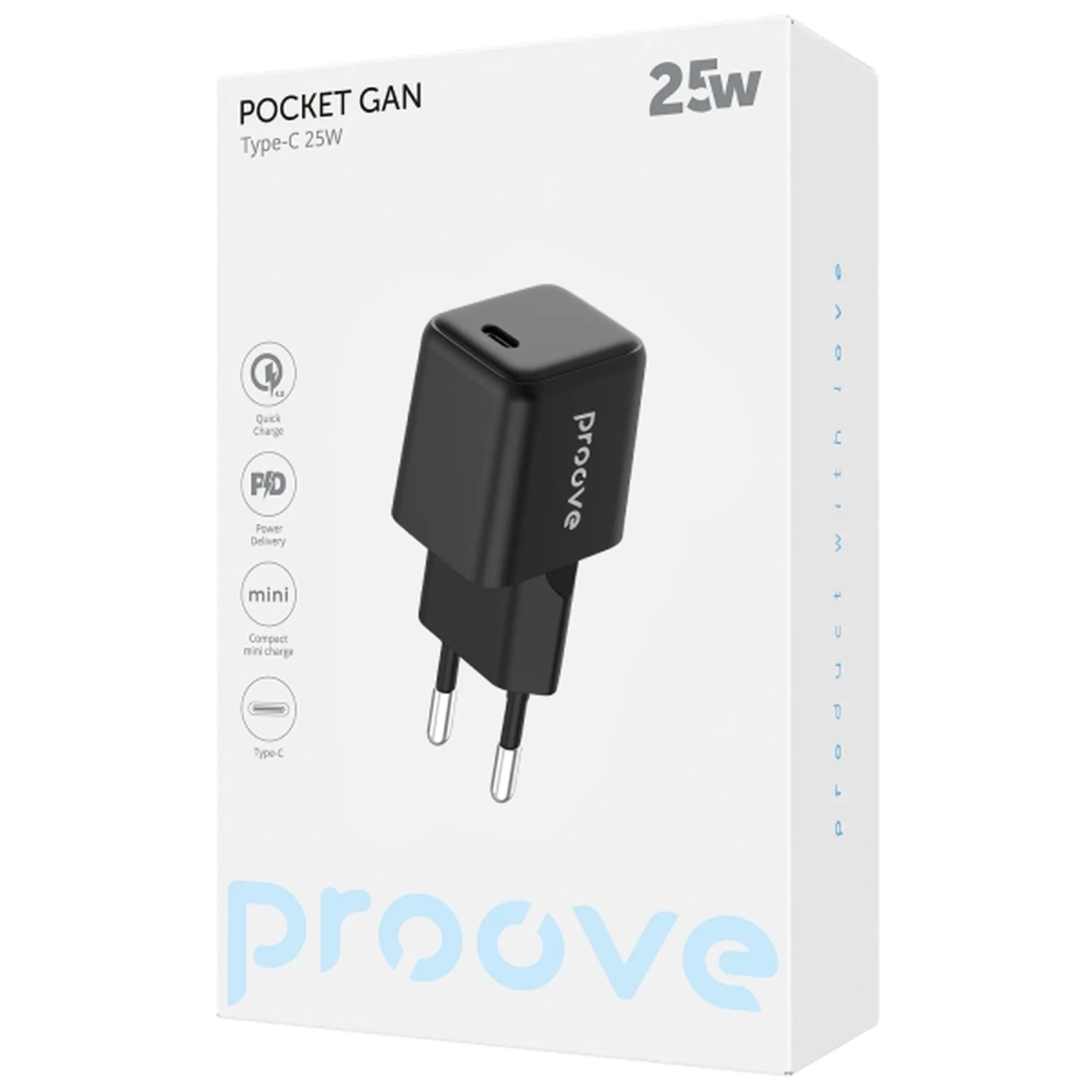 Купить Зарядное устройство Proove Pocket GaN 25W USB-C Black (WCPG25010201) - фото 2