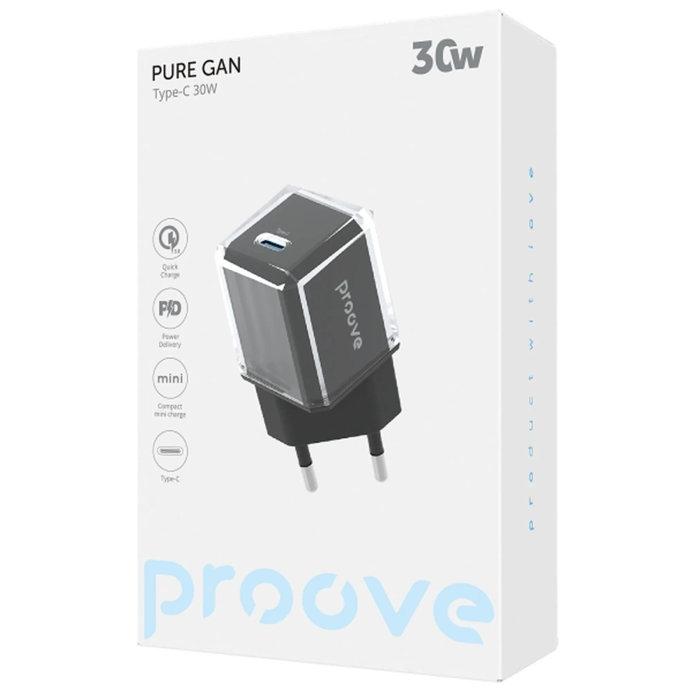 Купить Зарядное устройство Proove Pure GaN 30W USB-C Black (WCPU30012201) - фото 2