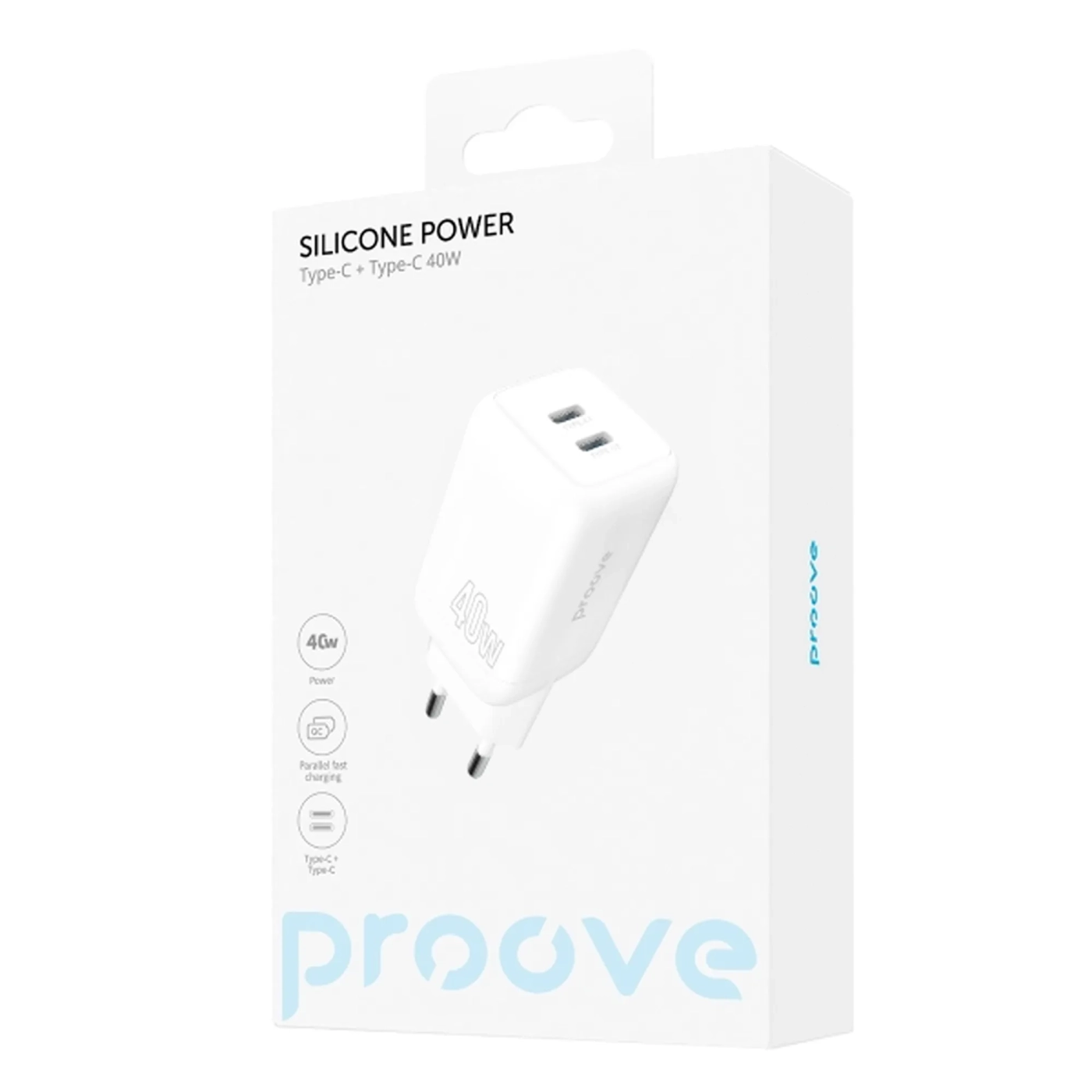 Купити Зарядний пристрій Proove Silicone Power 40W 2xUSB-C White (WCSP4020002) - фото 5