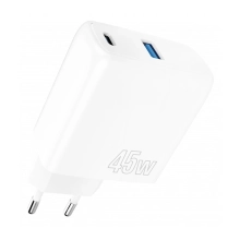 Купить Зарядное устройство Proove Silicone Power 45W USB-C+USB White (WCSP45110002)_ - фото 1