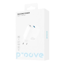 Купить Зарядное устройство Proove Silicone Power 45W USB-C+USB White (WCSP45110002)_ - фото 5