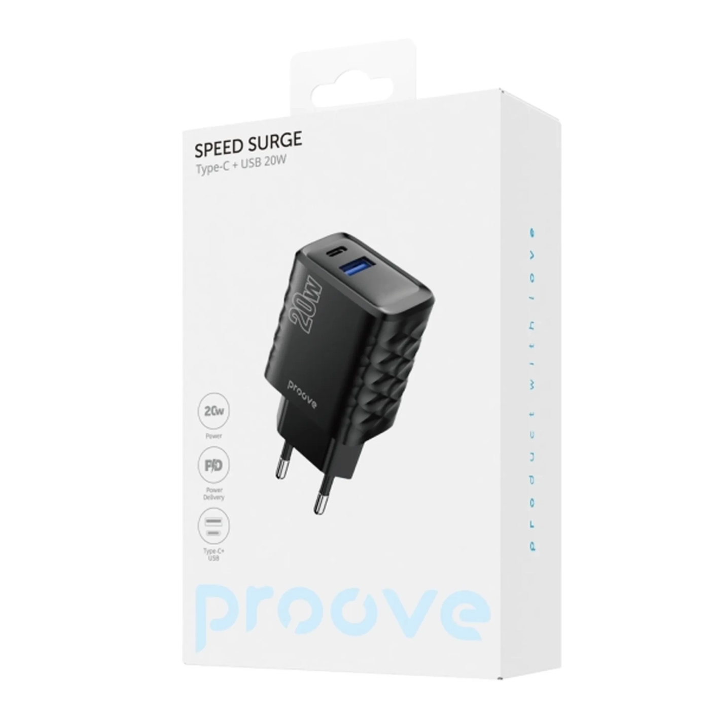 Купити Зарядний пристрій Proove Speed Surge 20W USB-C+USB Black (WCSS20120001) - фото 2