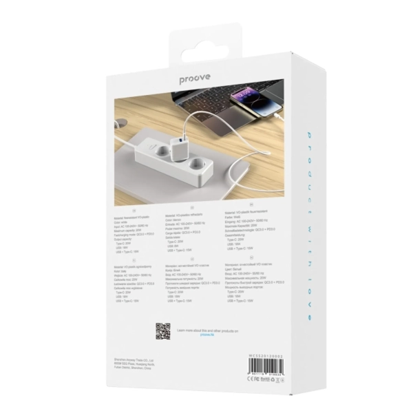 Купить Зарядное устройство Proove Speed Surge 20W USB-C+USB White (WCSS20120001) - фото 3