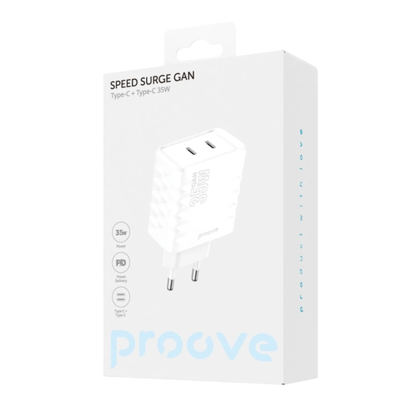 Купити Зарядний пристрій Proove Speed Surge GaN 35W 2xUSB-C White (WCSS30020002)_ - фото 2