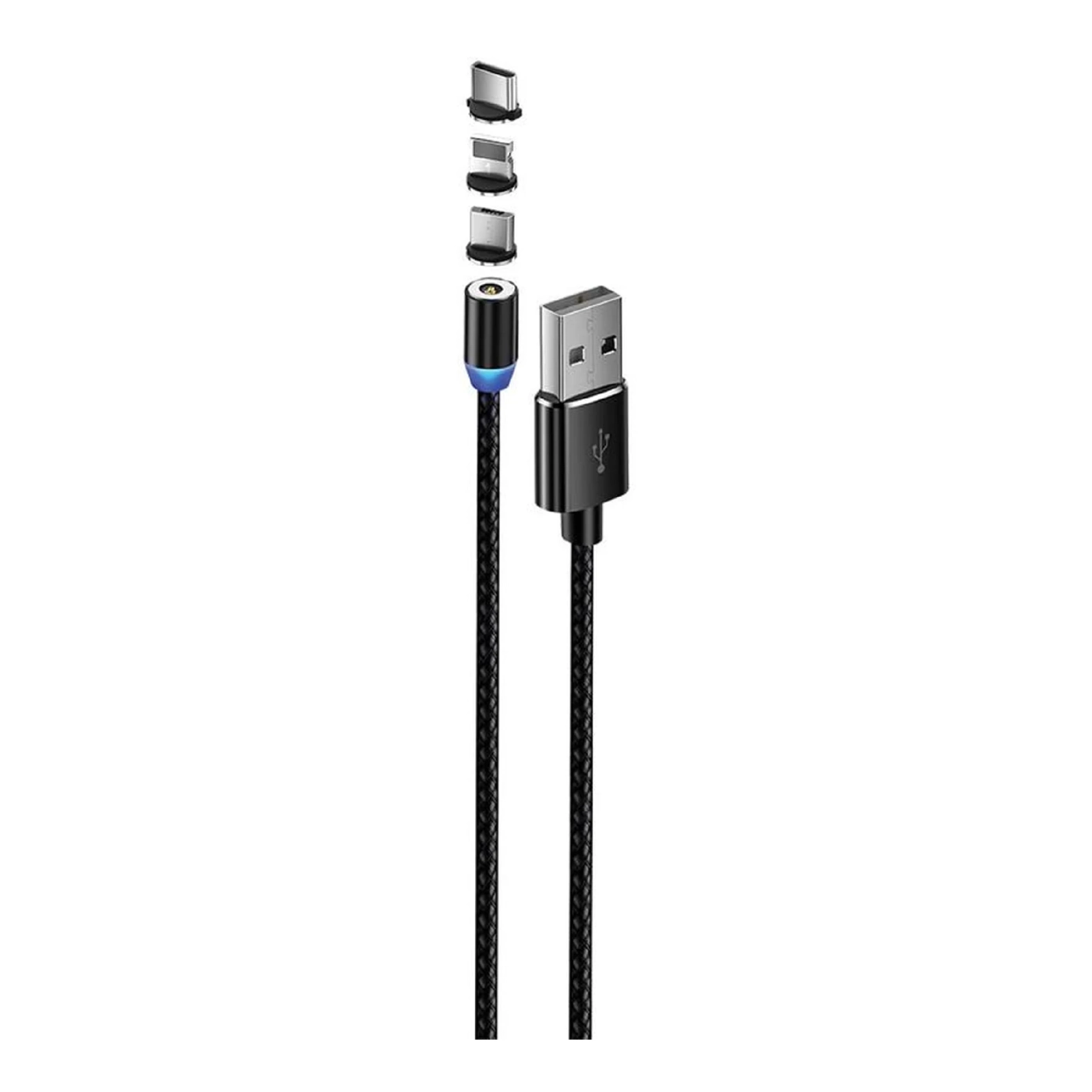 Купить Кабель ColorWay 3в1 USB - Lightning+MicroUSB+USB-C Magnetic 2.4A 1m Black (CW-CBUU020-BK) - фото 1