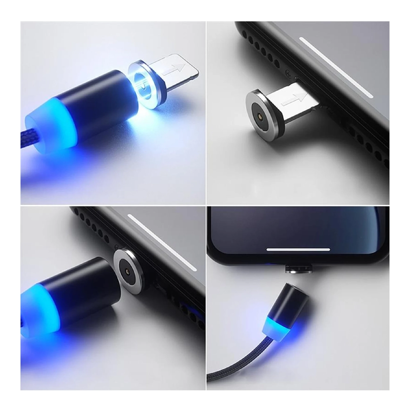 Купить Кабель ColorWay 3в1 USB - Lightning+MicroUSB+USB-C Magnetic 2.4A 1m Black (CW-CBUU020-BK) - фото 8