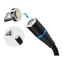 Купить Кабель ColorWay 3в1 USB - Lightning+MicroUSB+USB-C Magnetic 2.4А 1m Black (CW-CBUU038-BK) - фото 4