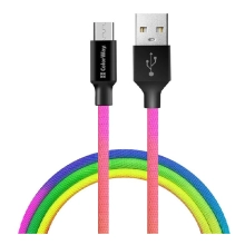 Купить Кабель ColorWay USB - MicroUSB 2.4A 1m Multicolor (CW-CBUM017-MC) - фото 1