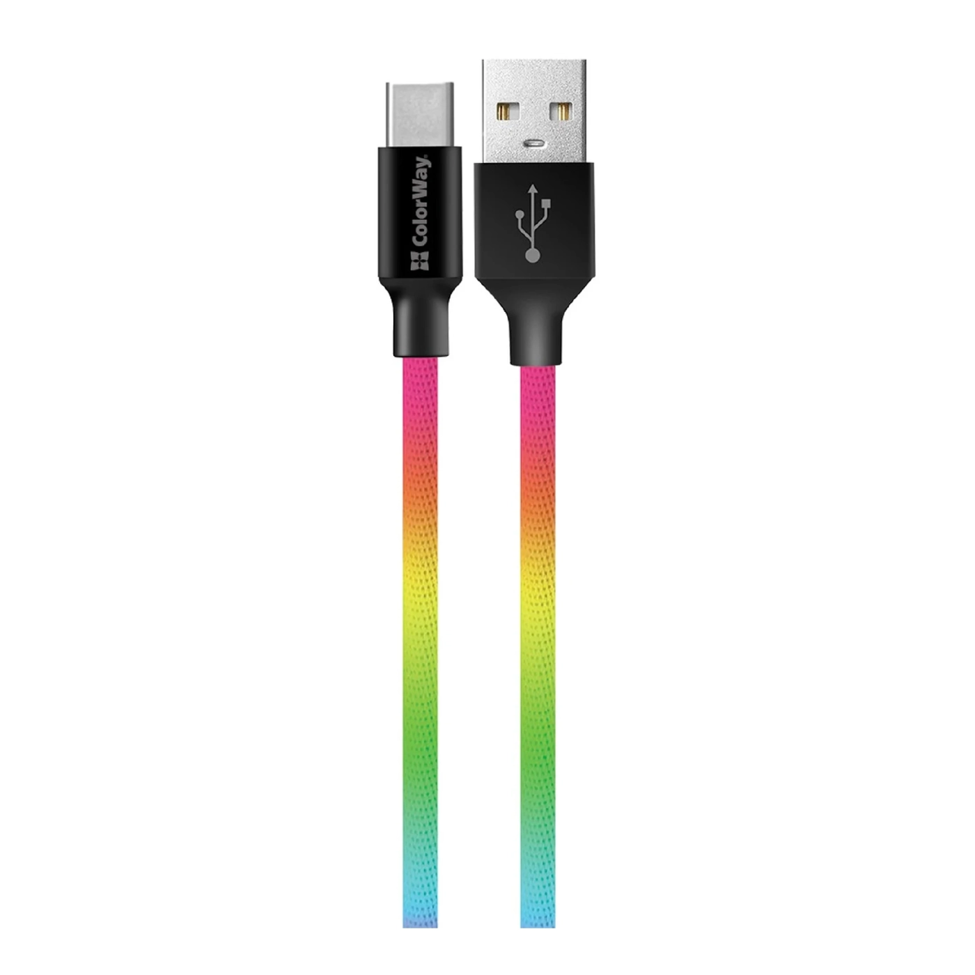 Купити Кабель ColorWay USB - USB-C 2.4A 1m Multicolor (CW-CBUC018-MC) - фото 2
