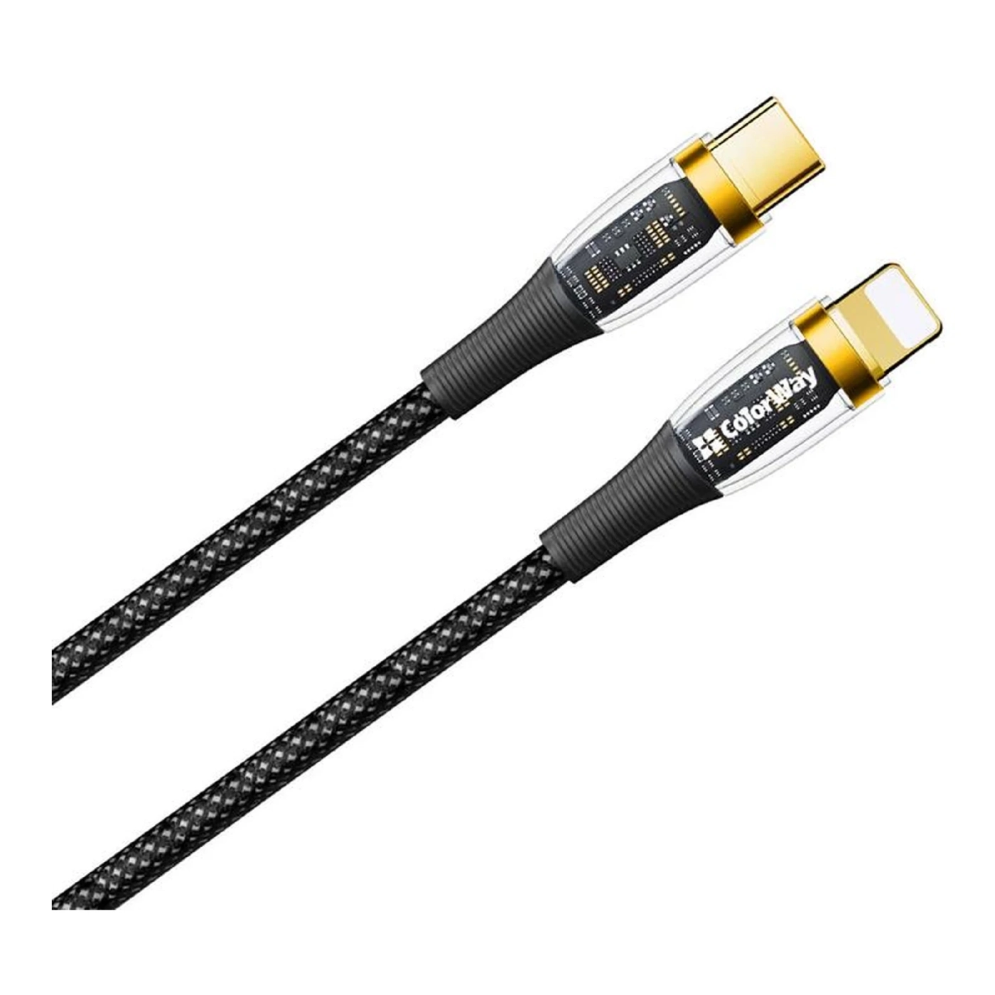 Купить Кабель ColorWay USB-C - Lightning 3А 1.2м Black (CW-CBPDCL057-BK) - фото 1