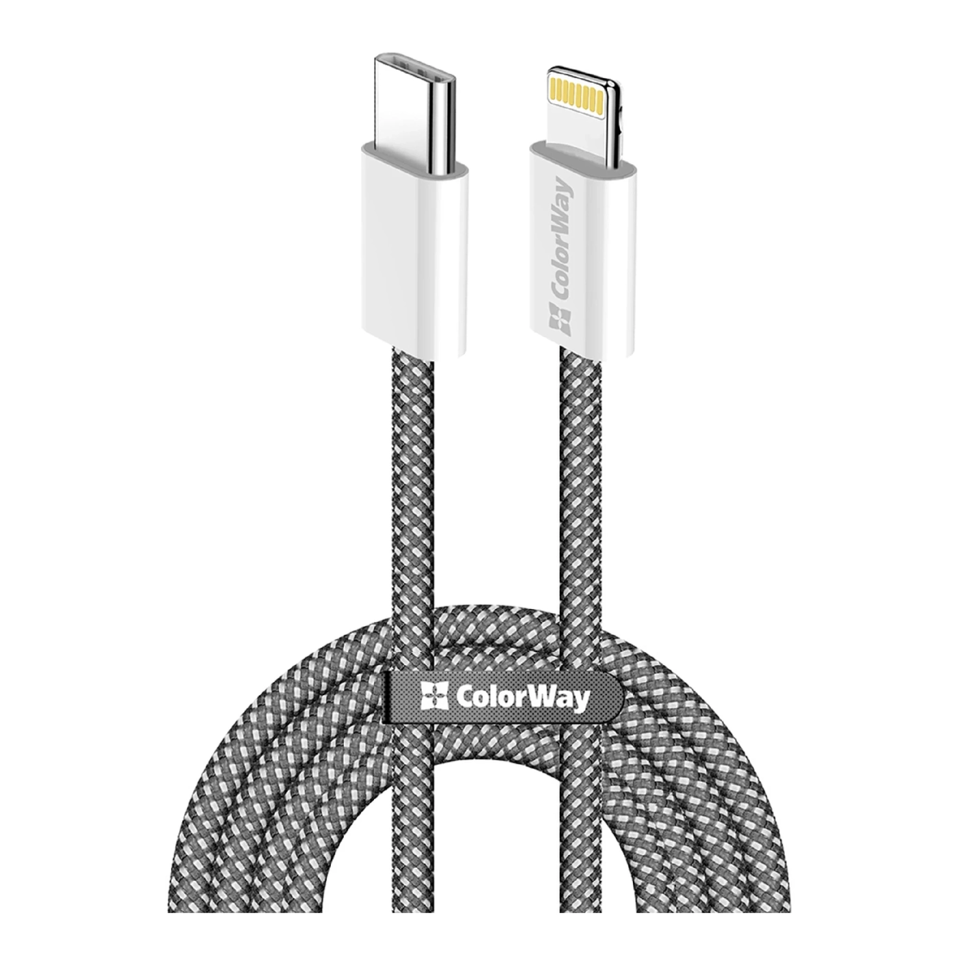 Купить Кабель ColorWay USB-C - Lightning 27W 3A 2m Black (CW-CBPDCL068-BK) - фото 1