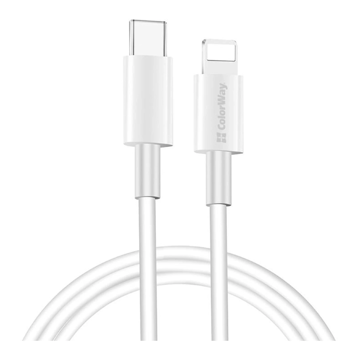 Купить Кабель ColorWay USB-C - Lightning 30W 3А 1m White (CW-CBPDCL032-WH) - фото 1