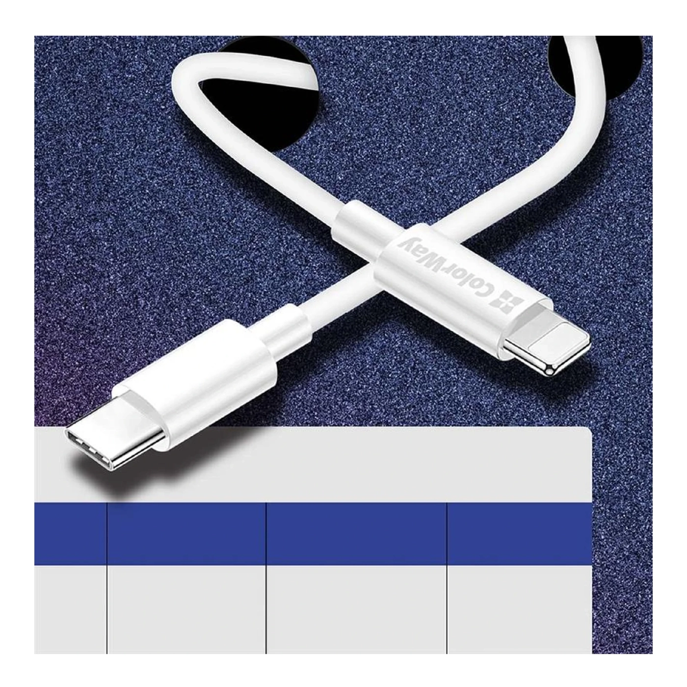 Купить Кабель ColorWay USB-C - Lightning 30W 3А 1m White (CW-CBPDCL032-WH) - фото 6