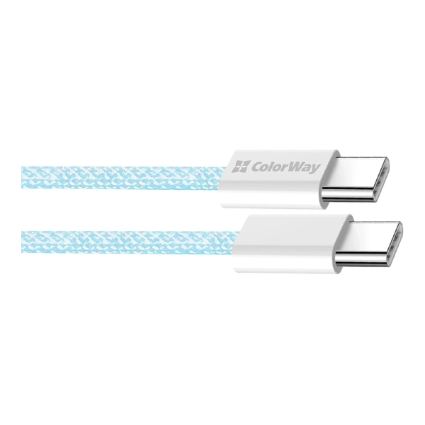 Купить Кабель ColorWay USB-C - USB-C 60W 3А 1m Blue (CW-CBPDCC061-BL) - фото 5