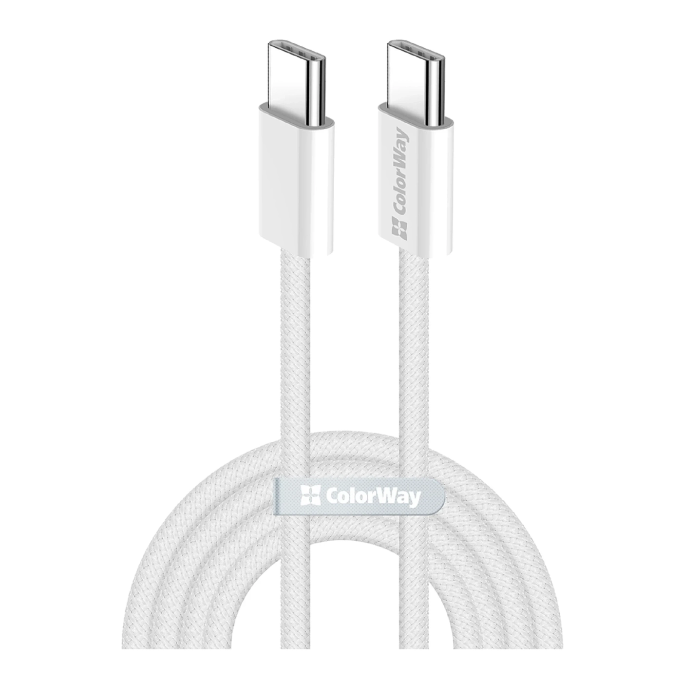 Купить Кабель ColorWay USB-C - USB-C 60W 3А 2m Grey (CW-CBPDCC068-GR) - фото 1
