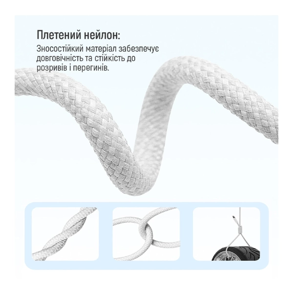 Купить Кабель ColorWay USB-C - USB-C 60W 3А 2m Grey (CW-CBPDCC068-GR) - фото 9
