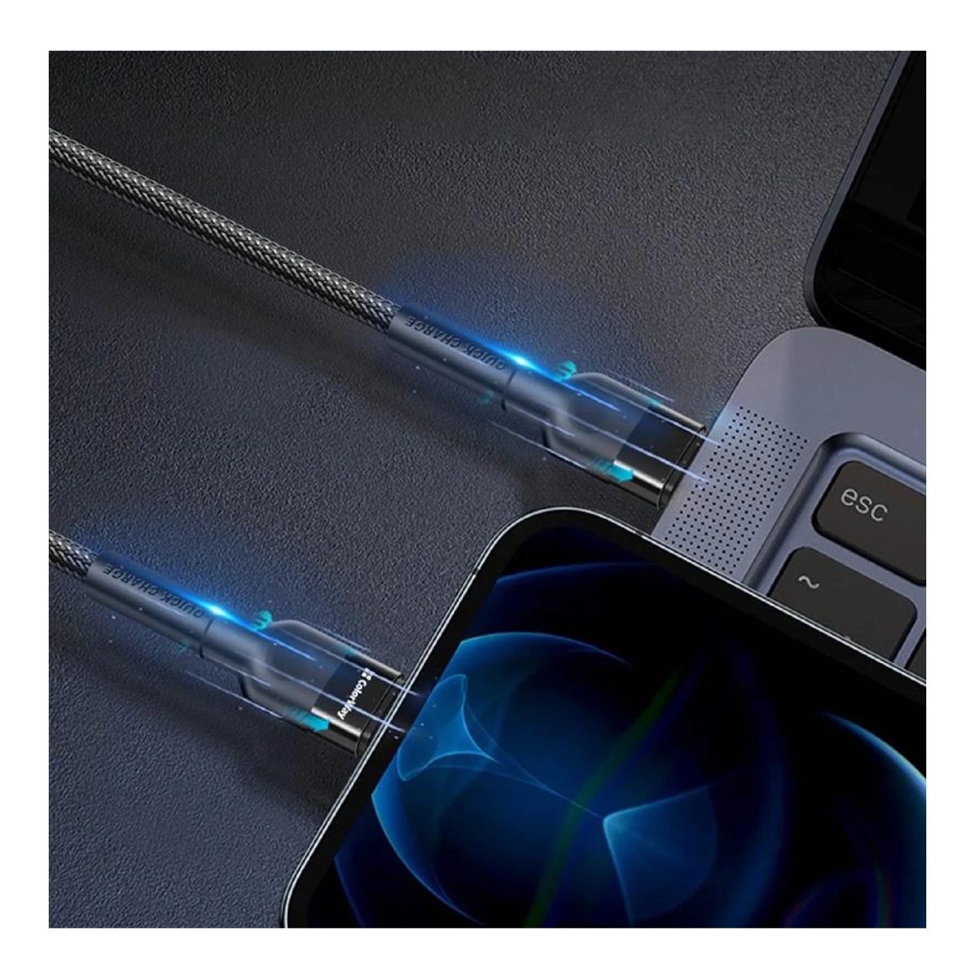 Купить Кабель ColorWay USB-C - USB-C 65W 3А 1m Black (CW-CBPDCC047-BK) - фото 7
