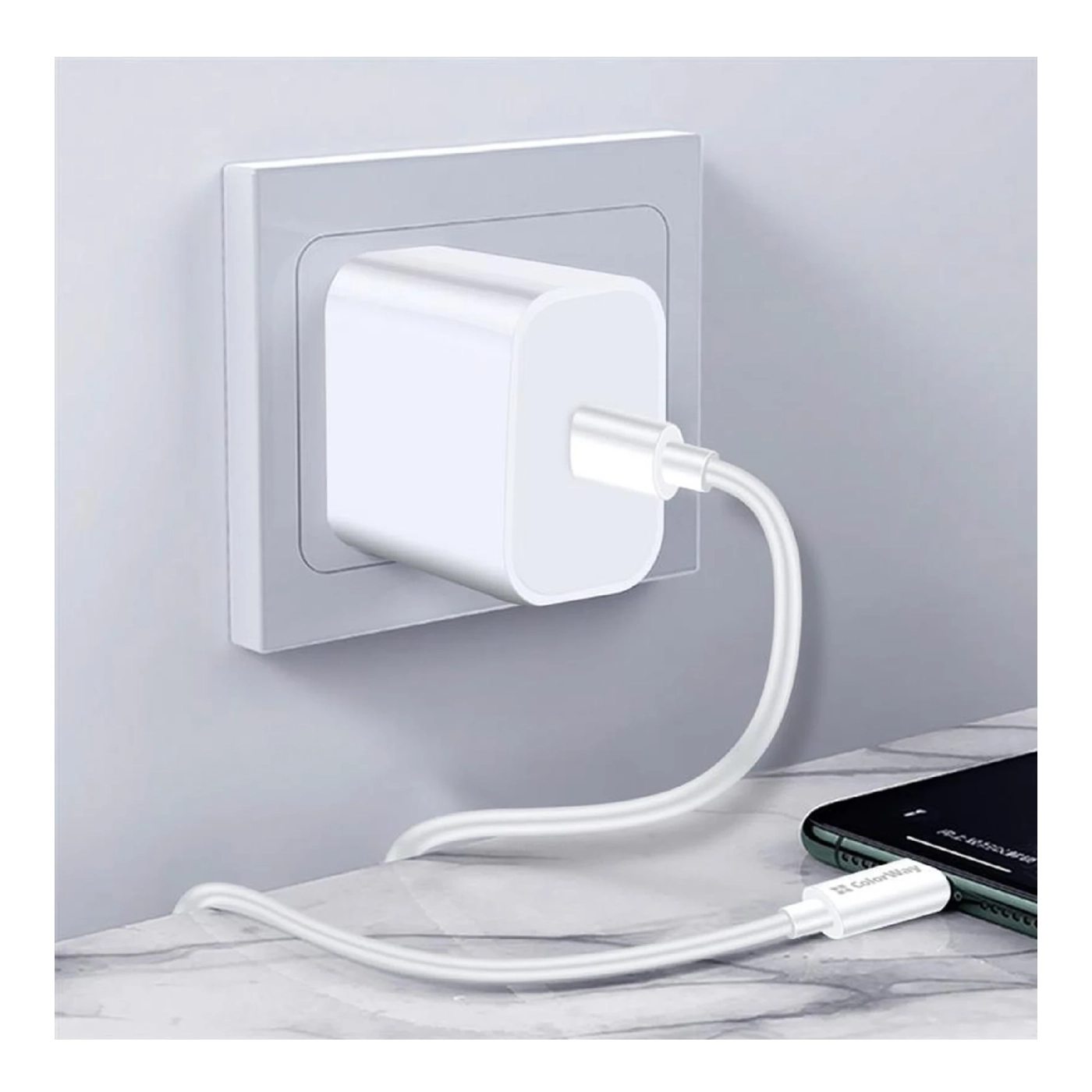 Купить Кабель ColorWay USB-C - USB-C 65W 3А 2m White (CW-CBPDCC056-WT) - фото 5