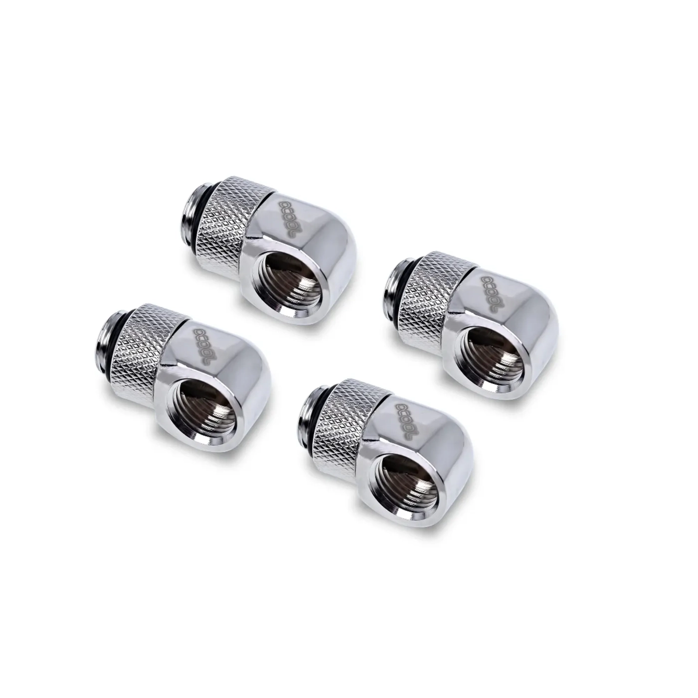 Купить Фитинг Alphacool Eiszapfen L-connector rotatable Chrome 4-pack (17616) - фото 1