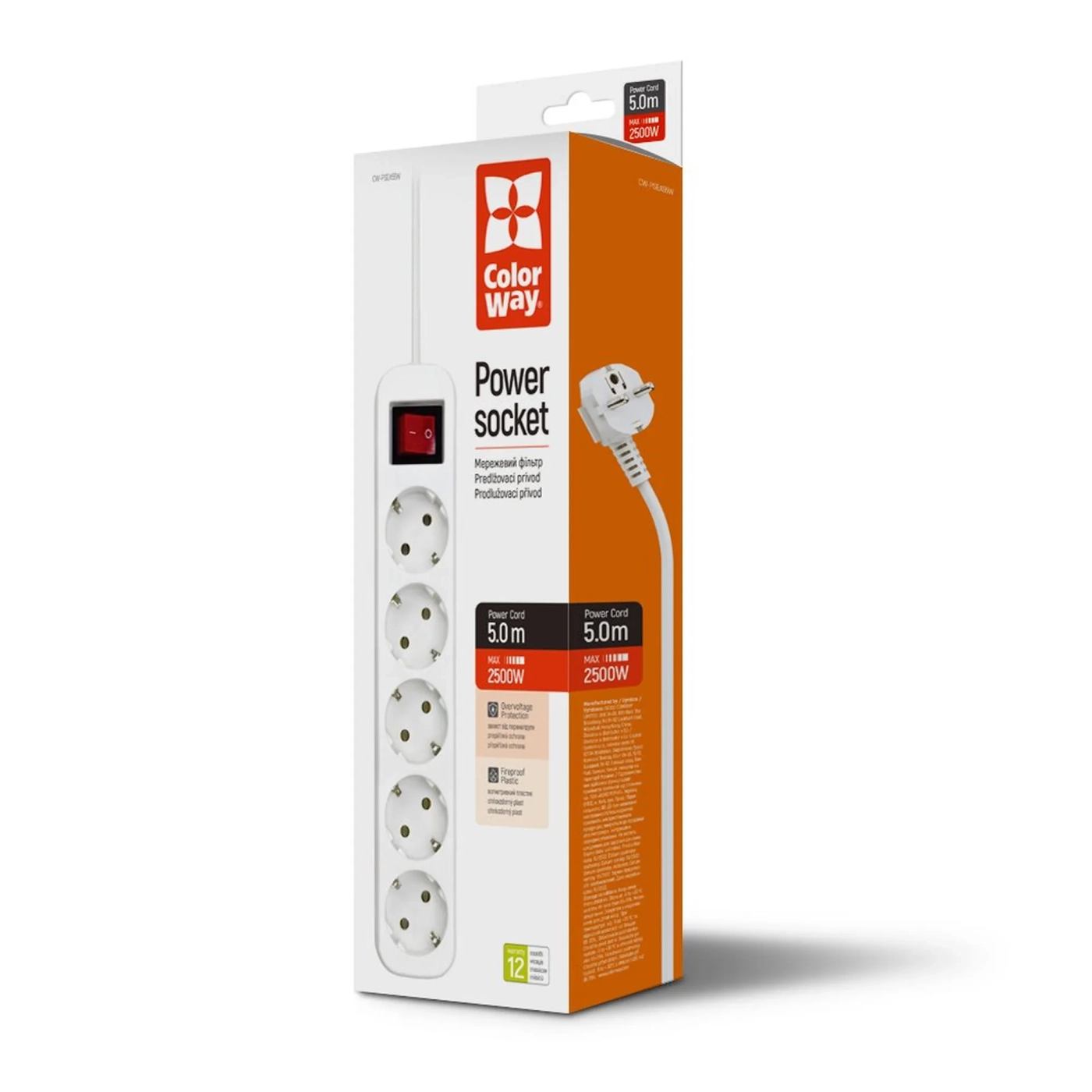 Купить Сетевой фильтр ColorWay CW-PSEA55W 5 м, 5 розеток - фото 8
