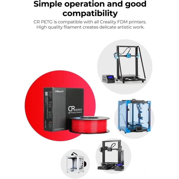 Купить PETG Filament (пластик) для 3D принтера CREALITY 2x1кг, 1.75мм, черный (3301030081) - фото 4