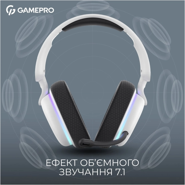 Купить Наушники GamePro Asgard Bragi 7.1 RGB Tri-Mod White (HSW250W) - фото 9